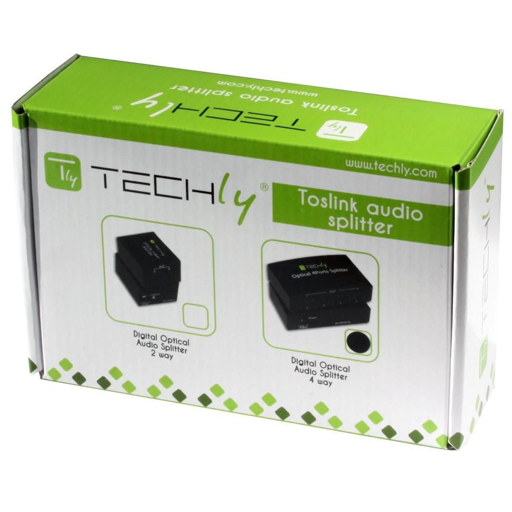 Techly Diviseur audio numérique 2 o 4 sorties Toslink (fibres optiques)