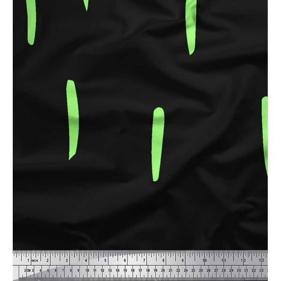 Soimoi Black Cotton Voile Fabric White Brush Stroke Print Sewing Fabric Yard 42 Inch Wide