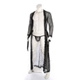 thumbnail image 4 of Mikilon Men's Long Lace Bathrobe Transparent Kimono Slit T-pants Set Perspective Underwear, 4 of 9