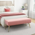 thumbnail image 2 of SYNGAR Beige Fabric Bench, Button-Tufted Upholstered Bench for Bedroom End of Bed, 45 inches, D5323, 2 of 7