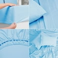 thumbnail image 3 of MyOwn California King Sheet Sets - Cotton Rich Bedding Sets, 4 Piece Deep Pocket Bed Sheets Sets - Ultra Soft, Wrinkle Resistant, Quick Dry, Easy Care California King Sheets - Sky Blue, 3 of 5
