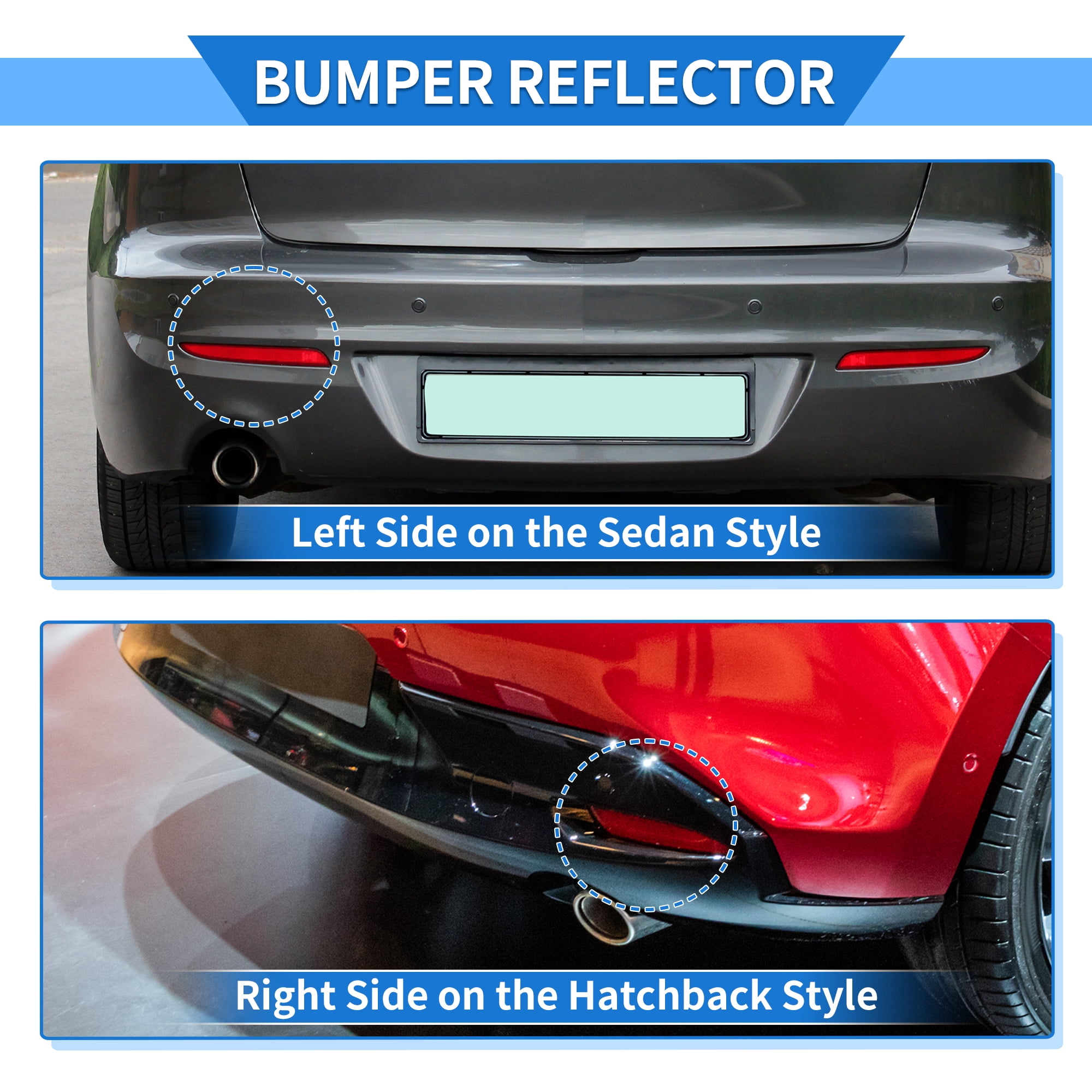 Unique Bargains Bumper Reflector for MAZDA 3 BL 2010-2013 BBP2515M0A ABS Plastic Red