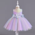 thumbnail image 5 of Godderr Toddler Newborn Girls Princess Dress 1M-3Y Christmas Girls Flower Dress Lace Rainbow Tulle Pageant Wedding Dresses Baby Sleeveless Mesh Rainbow Dress for Wedding Party, 5 of 7