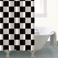 thumbnail image 4 of Black and White Checkered Pattern Shower Curtain 72"x72" ,Bathroom Decorative Shower Curtains Set with 12 Hooks,Modern Waterproof Washable Shower Curtain, 4 of 6