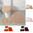 thumbnail image 1 of Fiudx Juego de Alfombras de Baño de 3 Piezas, Suave y Antideslizante, Poliéster Absorbente, Reverso de Pvc, Diseño Moderno, Multiusos para Uso Doméstico, Hoteles y Gimnasios, 50 X 80 Cm, 50 X 45 Cm y, 1 of 7
