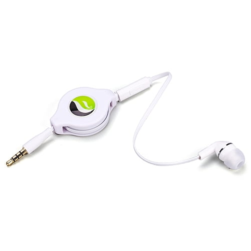 Headphone Retractable Mono Earphone 3.5mm w Mic Headset Handsfree Earbud Earpiece R1B for Motorola Moto E5 Plus G7 Play G6 Play, Droid Turbo 2, e6 E4 PLUS - NABI DreamTab HD8, XD 10.1"