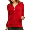 thumbnail image 4 of Women's Zip Up Cotton Light Hoodie Jacket (S, Red), 4 of 5