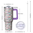 thumbnail image 2 of Leopard Print 40oz Tumbler– Stainless Steel Insulated Tumbler with Handle and Straw, Large Capacity Travel Cup for Hot & Cold Drinks, 2 of 6