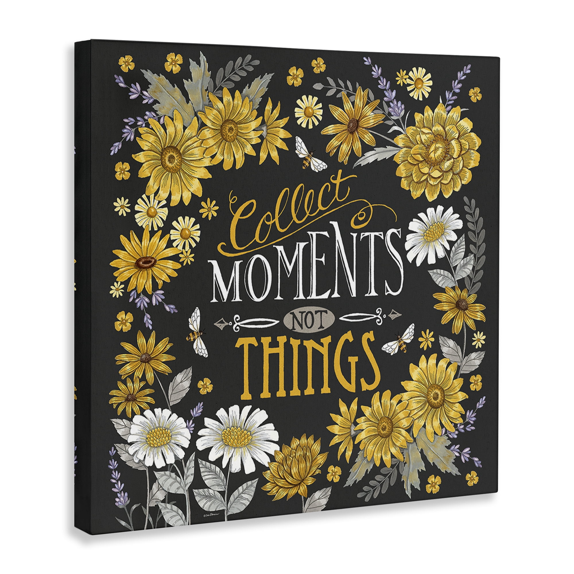Stupell Industries Collect Moments Not Things Plants & Flowers Painting Wrapped Canvas Art Print Wall Art, 36 x 36