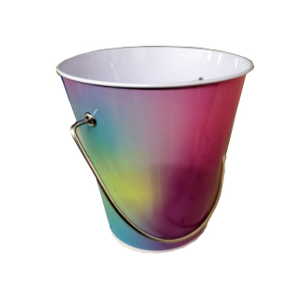 Small Tin pail Rainbow Pastel Color