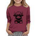 thumbnail image 1 of Lovzfmll T-Shirt Graphique à Manches 3/4 pour Enfants, Col Rond Décontracté, Style Col Rond pour Tout-Petits 3-4 Ans, 1 of 4