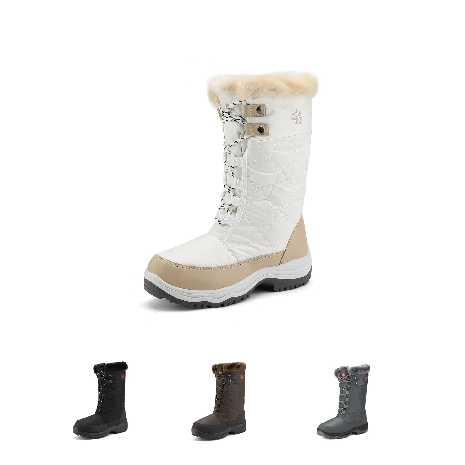 Women's Winter Furry Platform Mid-Calf Boots Wedges High Heel Warm Shoes Chic