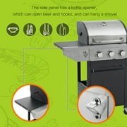 Enyopro 3 Burner Gas Grill , 37000 BTU Stainless Steel Propane Gas Grill with Side Burner, Outdoor BBQ Grill with Side Table and Thermometer, for Outdoor Camping BBQ