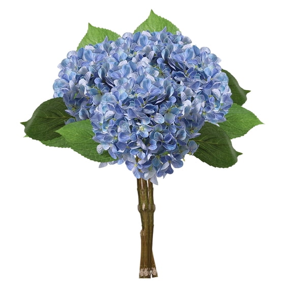 Dienrx Realistic Blue Hydrangea Artificial Flower, Latex Full Bloom for Wedding Centerpiece & Home Arrangement, Outdoor Decor