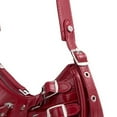 thumbnail image 3 of Shoulder Purse for Women, PU Leather Women's Handbag Aesthetic Coquette Shoulder Bag Punk Fashion Ladies Purse Shoulderbag(Winered), 3 of 6