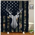 thumbnail image 3 of 4PCS Camo Shower Curtain Sets With Rugs, Waterproof Fabric Black Orange Shower Curtain, Forest Woodland Wildlife Wild Animal Mallard Duck Hunting Country Rustic Green Camouflage Bathroom Decor, 3 of 8