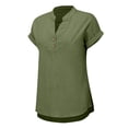 thumbnail image 2 of V Neck Short Sleeve Henley Tops，Henley Blouses Work Tops Casual Cotton Tees Shirts 2026 Henley Outfit Henley Button Up T Shirts Work Tshirt Clothes Casual Business Blouses V Neck Button Shirts, 2 of 9