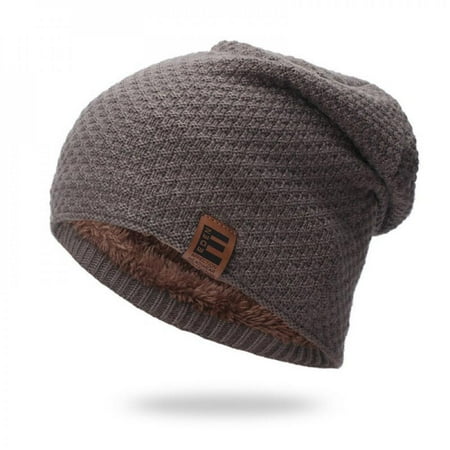 

Winter Skullies Beanies Hat Women Men Knitted Cap Thick Thermal Fleece Hat Outdoor Sports Running Cycling Skiing Warm Cap