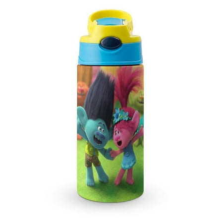 

Dance Trolls World Tour Kid s Insulated Water Bottle With Straw Vacuum Stainless Steel Cup Leak-Proof Toddler Thermoses Children Water Cup