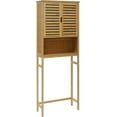 thumbnail image 4 of Bamboo Over The Toilet Storage Cabinet, Bathroom Space Saver, Over The Toilet Rack with Adjustable Shelf, Natural Color, 4 of 6