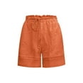thumbnail image 3 of Aayomet Womens Summer Shorts Women's Solid Color Ultra Stretch Fitted Low Rise Moleton Denim Booty Shorts,Orange XXL, 3 of 4