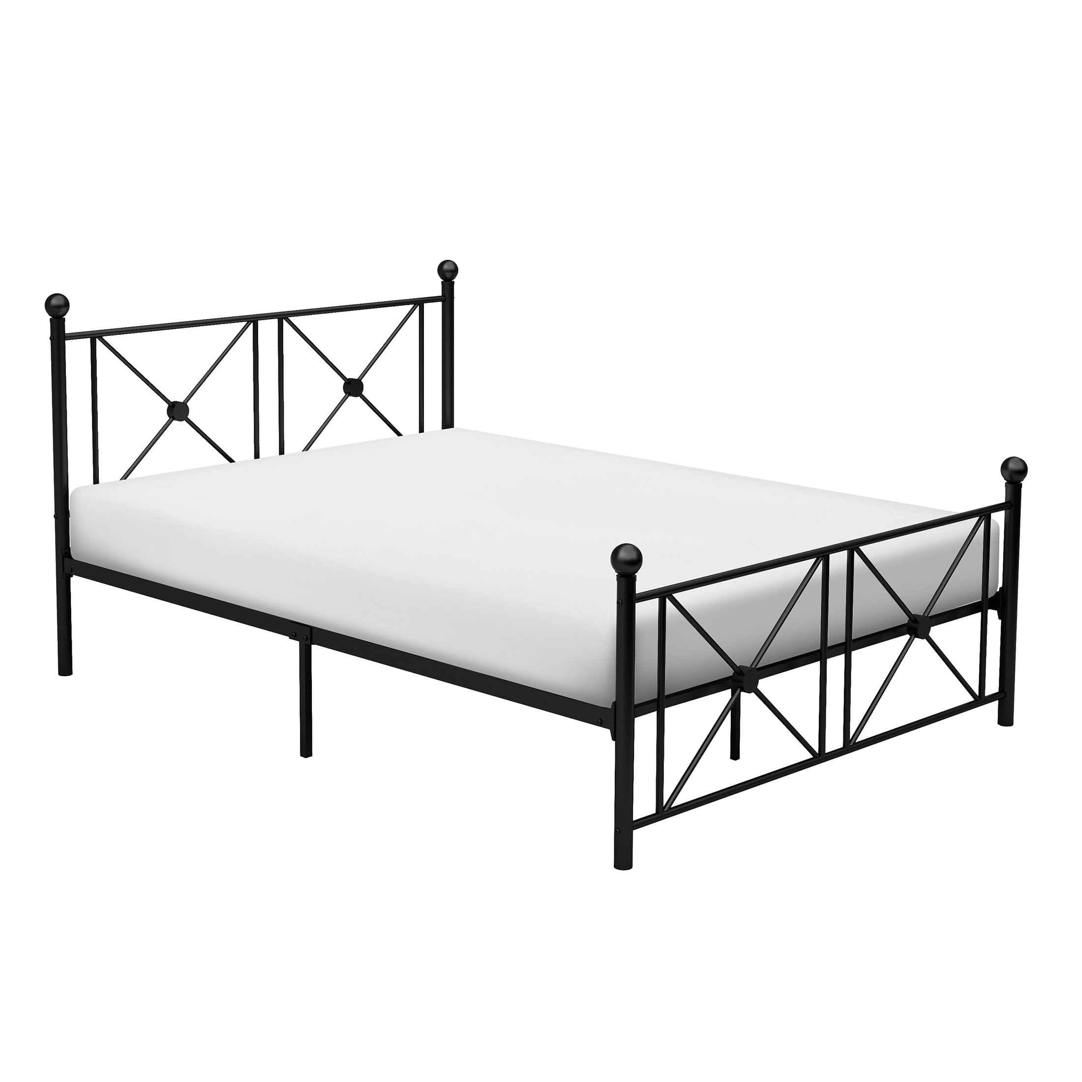 OakvillePark Hilton Open-Frame Metal Platform Bed, Full, Black