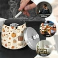 thumbnail image 4 of Yayeee Ashtray with Lid for Cigarette Smokeless Stainless Steel Home Ash Holder, Fall Beige Pumpkin, 4 of 7