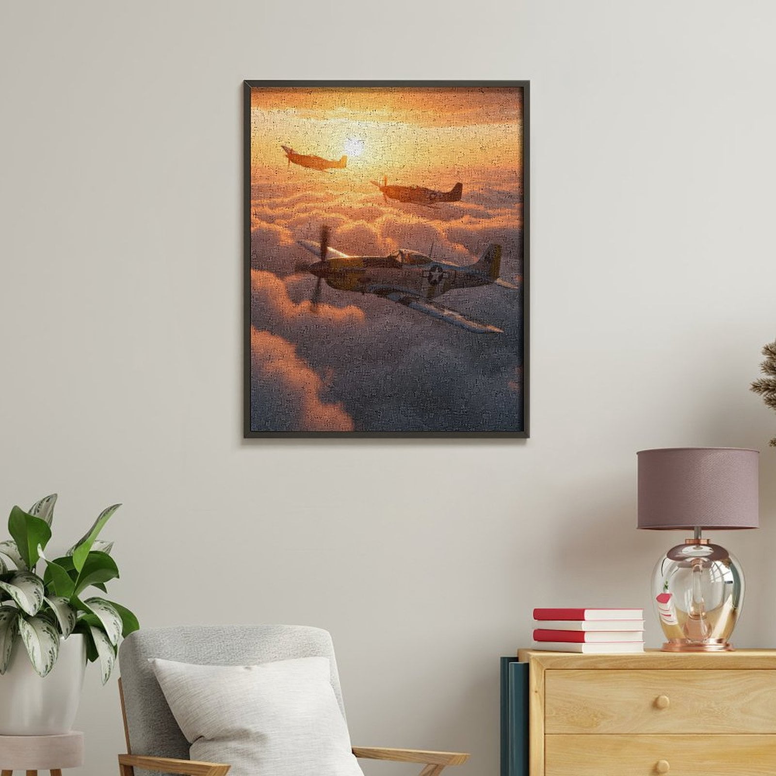 Paint by Numbers Kit for Adults, Sunset Sky Vintage Aircraft Flight Paint by Numbers, Easy Paint by Numbers Kit for Adults Beginner, DIY Adult Paint by Number Kits on Canvas, Home Decor