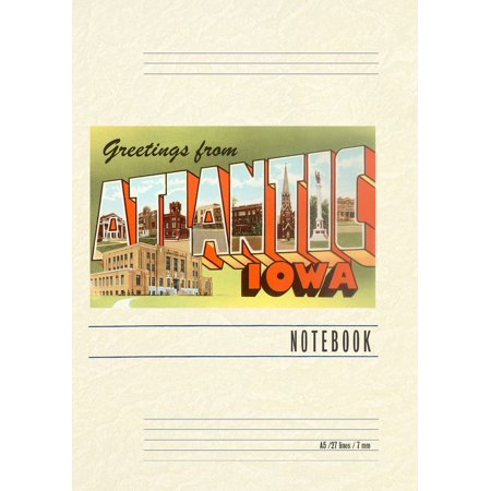 Vintage Lined Notebook Greetings from Atlantic (Paperback)