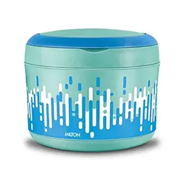 Milton Big Bite Insulated Inner Stainless Steel Tiffin Box with Additional Plate and handle, 900 ml, Aqua Green| BPA Free | Food Grade | Easy to Carry | Easy to Clean