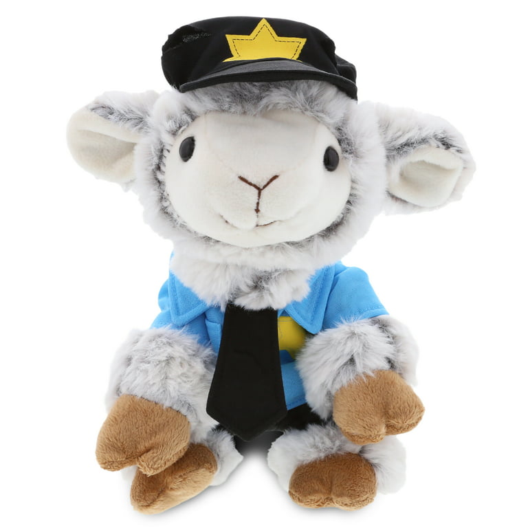 DolliBu Squat Sheep Police Officer Plush Toy - Super Soft Squat