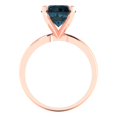 thumbnail image 4 of 3.0ct round cut natural london blue topaz 18k rose gold Bridal Wedding Engagement Promise Anniversary Ring for Women size 7.5, 4 of 7