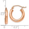 thumbnail image 4 of 14K Rose Gold 3mm Polished Hoop Earrings - 17mm, 4 of 6
