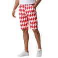 thumbnail image 4 of INSPIRE CHIC Argyle Pattern Shorts for Men's Regular Fit Flat Front Contrasting Colors Shorts 28 Red, 4 of 5