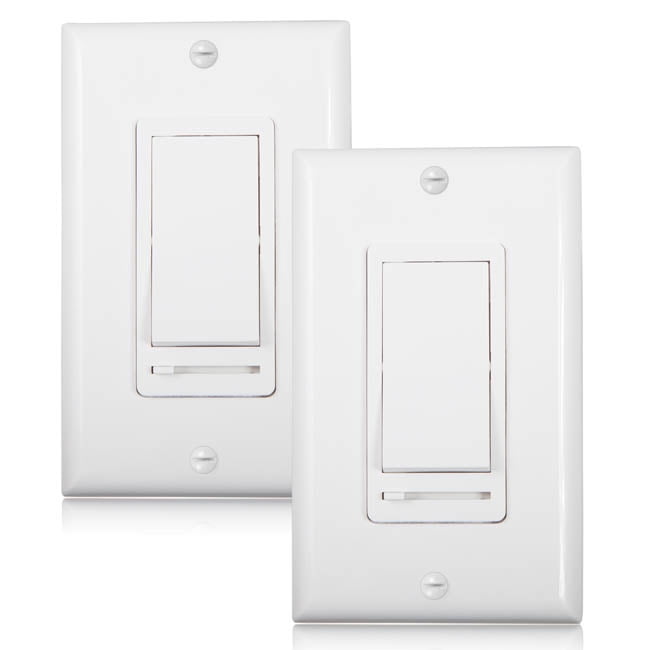 Maxxima 3-Way Single Pole Decorative LED Slide Dimmer Rocker Switch, Wall Plate Included... by Maxxima