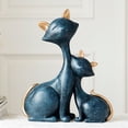 thumbnail image 4 of Figura de gato de resina para decoración del hogar, estatua de animal, escultura, adorno de mesa y escritorio. Azul, 4 of 7