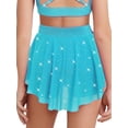 thumbnail image 2 of Haitryli Kids Girls Athletic Dance Skirt Glittery Rhinestones Gymnastics Ice Skating Builtins Swirl Flow Skirt Blue Green 12, 2 of 7