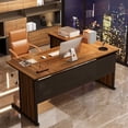 thumbnail image 5 of Tribesigns 63" L-Shaped Computer Desk, Modern Wooden Executive Desk for Home Office, Walnut, 5 of 7
