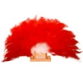 thumbnail image 4 of Red Feather Fan - Renaissance Fan,Rave Fan,Hand Fan Foldable,Marabou Feather Fan for 1920s Gatsby Party,Clothing Accessories and Party Decorations (Red) Lighten, 4 of 5
