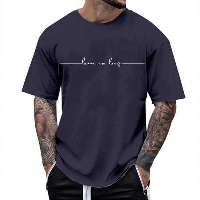 WEAIXIMIUNG T-Shirts pour Hommes Décontractés Graphiques T-Shirt à Col Rond pour Homme Extensible à Manches Courtes Basique Amincissant T-Shirt pour Muscles