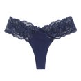 thumbnail image 1 of Gibobby Calzones para mujer sexy Ropa interior de encaje para mujer Bikini de algodón Bragas Hipster Panty Ladies Stretch Sexy Briefs(Azul oscuro,CH), 1 of 4