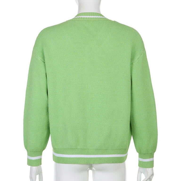 JDEFEG Long Fuzzy Sweater V Neck Sleeve Sweater Printed and Versatile Long Loose Women s Sweater Long Sweater Cardigan Sweaters for Women Polyester