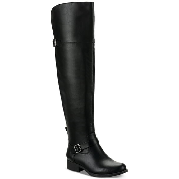 Sun Stone Women's Anyaa Wide-Calf Buckled Over-the-Knee Boots