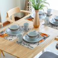 thumbnail image 3 of Halloween Placemats, Colorful Spooky Pumpkins Spider Web Bats Linen Place Table Mats Washable Stain Resistant for Kitchen Dining Party Holiday Tabletop Decor, Set of 4, 12x18 inches, 3 of 5