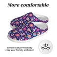 thumbnail image 6 of Kdxio Skull Blue Flower Women's Men's Slippers Plush Slip-On House Slipper for Winter Indoor Soft Cushion Non-slip Fluffy Slides Slippers-13, 6 of 7
