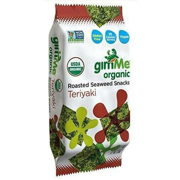 12 Pack Gimme Organic Roasted Seaweed Snack, Teriyaki, .17 Ounce