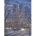 thumbnail image 2 of Bits and Pieces Saint Patrick's Cathedral Jigsaw Puzzle Glitter Magic 1000 Piece Snowy NYC Scene 20" x 27", 2 of 10