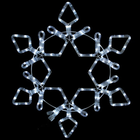 Northlight LED Rope Light Snowflake Commercial Christmas Decoration - 3 - Pure White Lights