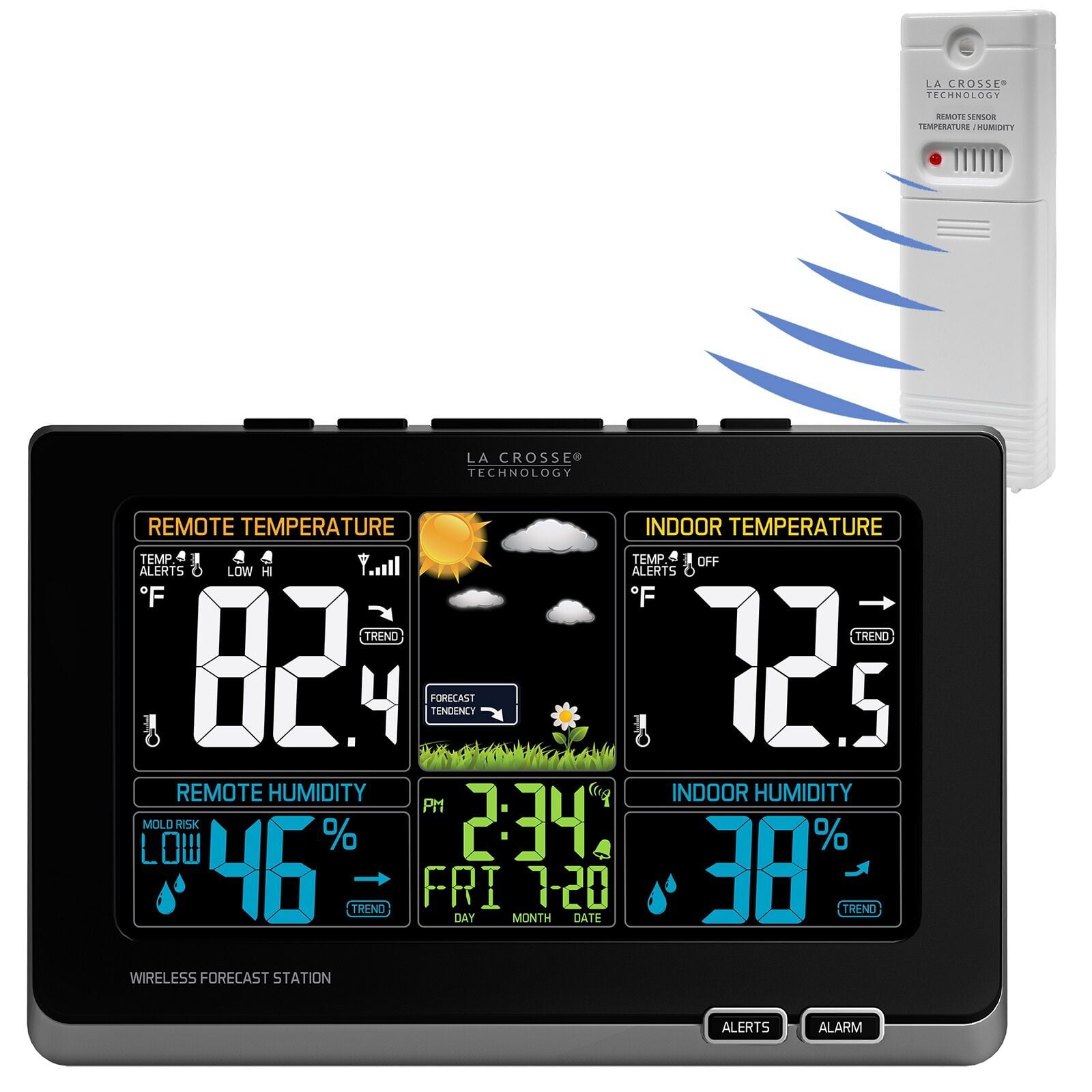 308-1414MB La Crosse Technology Wireless Color Weather Station with TX141TH-BV2 