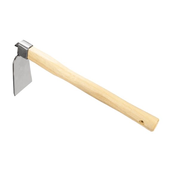 Unique Bargains Heavy Duty Curved Hoe, 15 Inches Stainless Steel Mattock with Garden Hoe for Digging, Weeding, and Planting, Gardening Tool with Wooden Handle